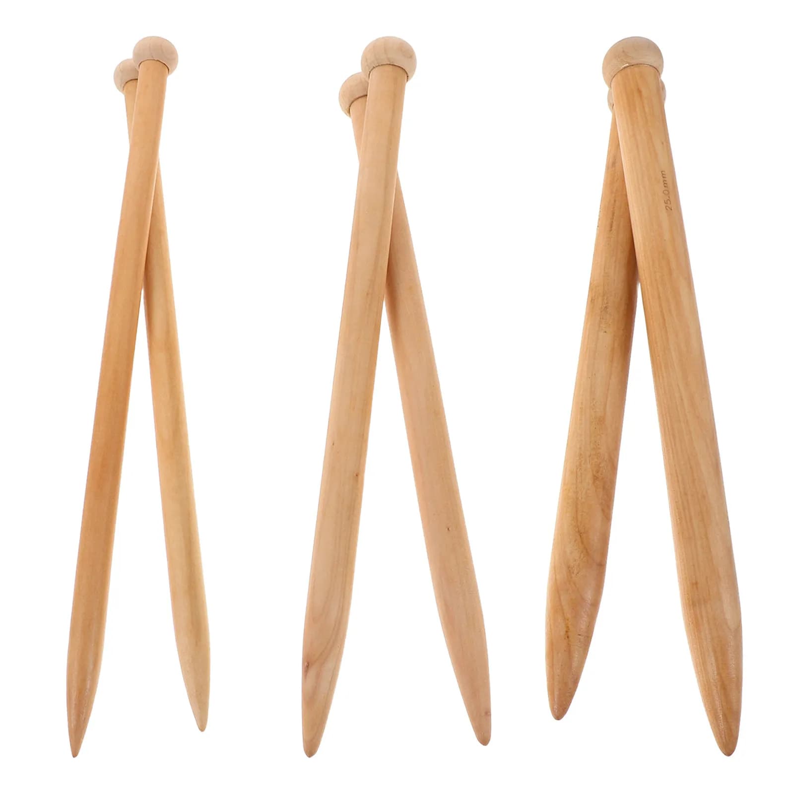 6Pcs Thick Yarn Wooden Knitting Needles Jumbo Straight Needles 35Cm DIY Hand Knitting Tools for Blankets Scarves Sweaters