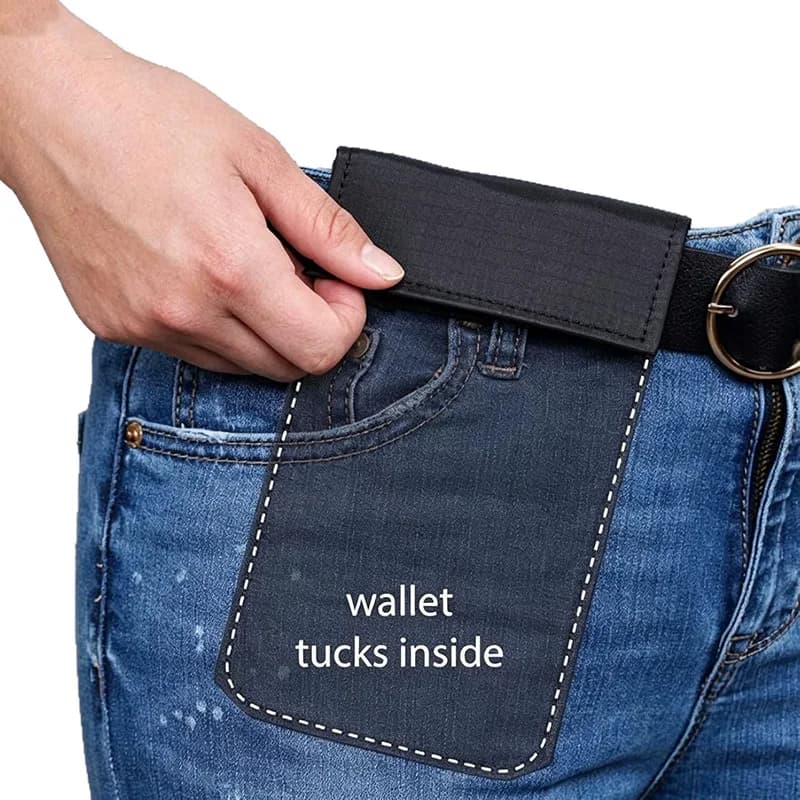 Portafoglio Mini Slim da Cintura - Marsupio da Viaggio Ultra Sottile | Marsupio Nascosto per Carte di Credito, Documenti, Contanti e Passaporto per Uomini e Donne