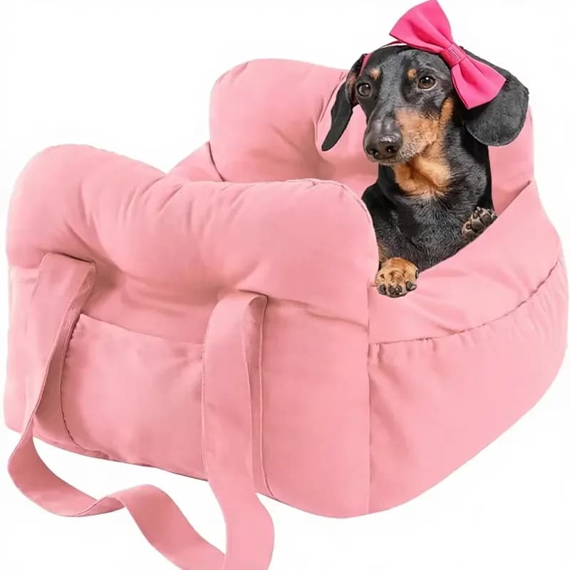 for Small Dog Car Seat Portable Puppy Booster Easy Install Large Pockets Machine Washable Canvas Pet Carrier 20 Pound