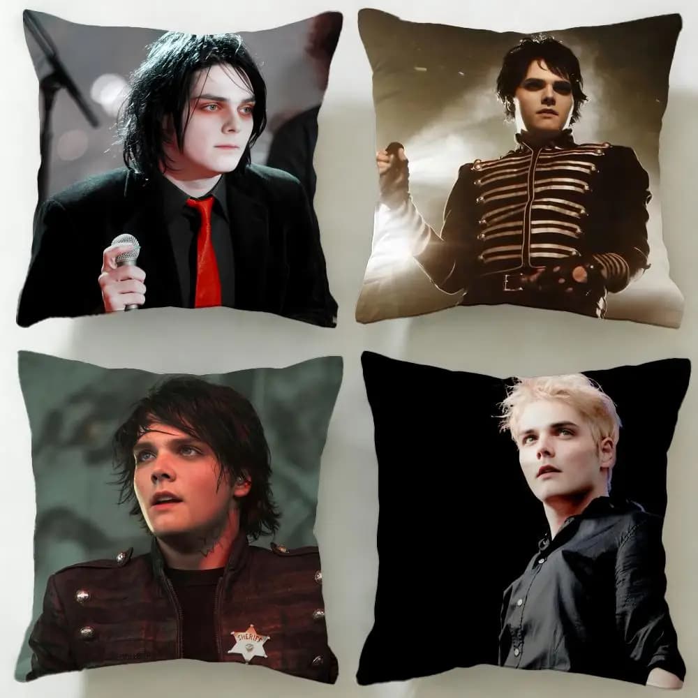 Federa per cuscino del popolare cantante Gerard Way, morbida e facile da lavare, versatile per divano, letto, viaggi e ufficio