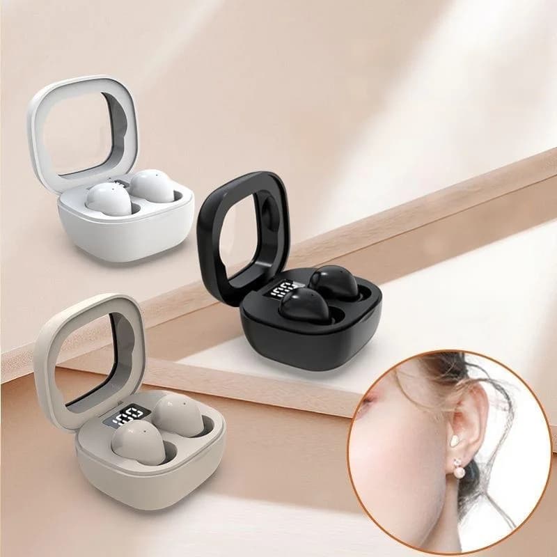 Original mini wireless Bluetooth earbuds, invisible sleep and sports noise-canceling earplugs, compatible with iPhone and Xiaomi