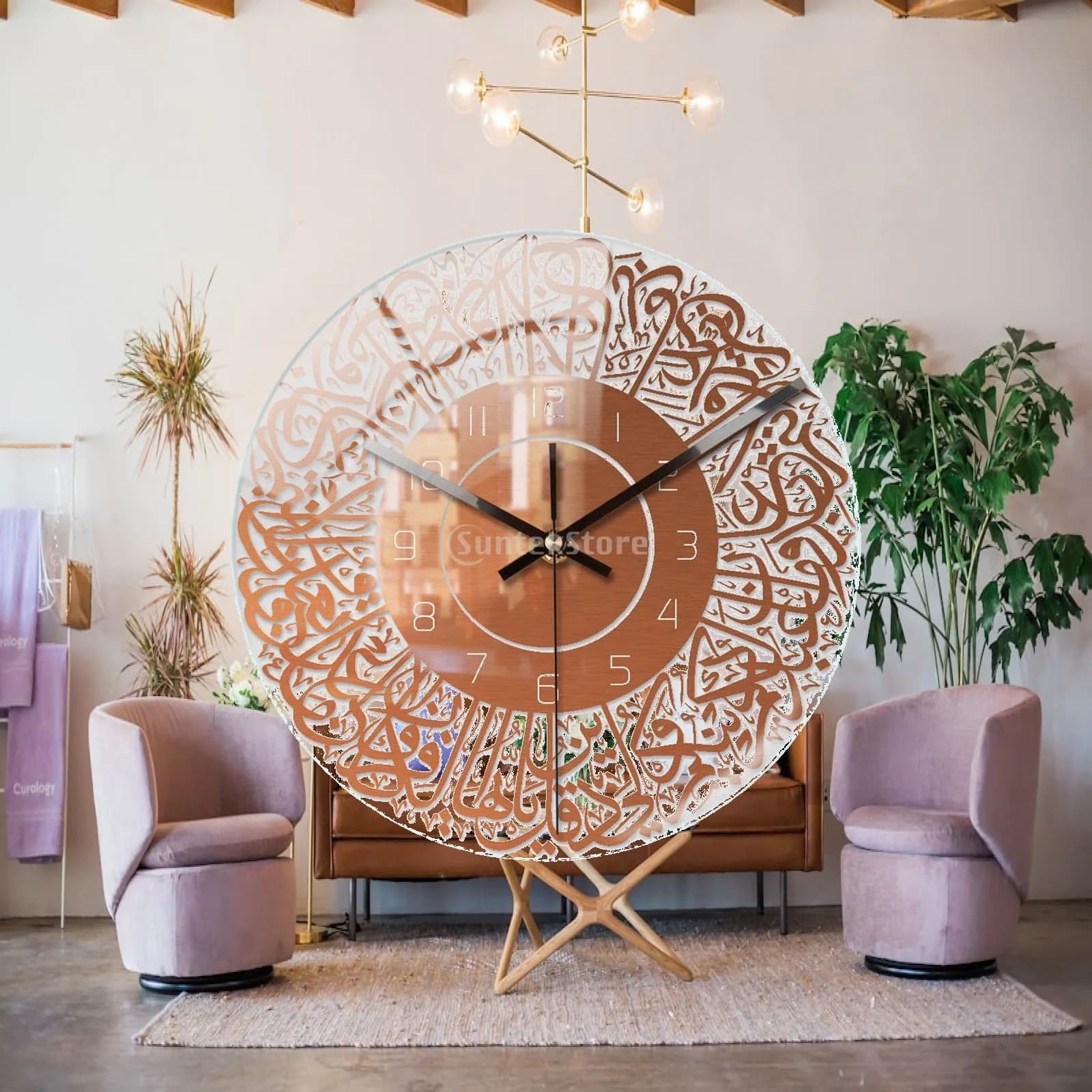 Decorative Wall Clock Acrylic Silent Bedroom Timepiece Modern Style Battery Powered for Home Office Decor