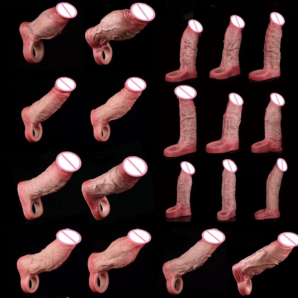 FAAK Realistic Silicone Pen Handle, Reusable Extensor & Magnifier, Pen Ring, Adult Toys for Men, Dildo Cable