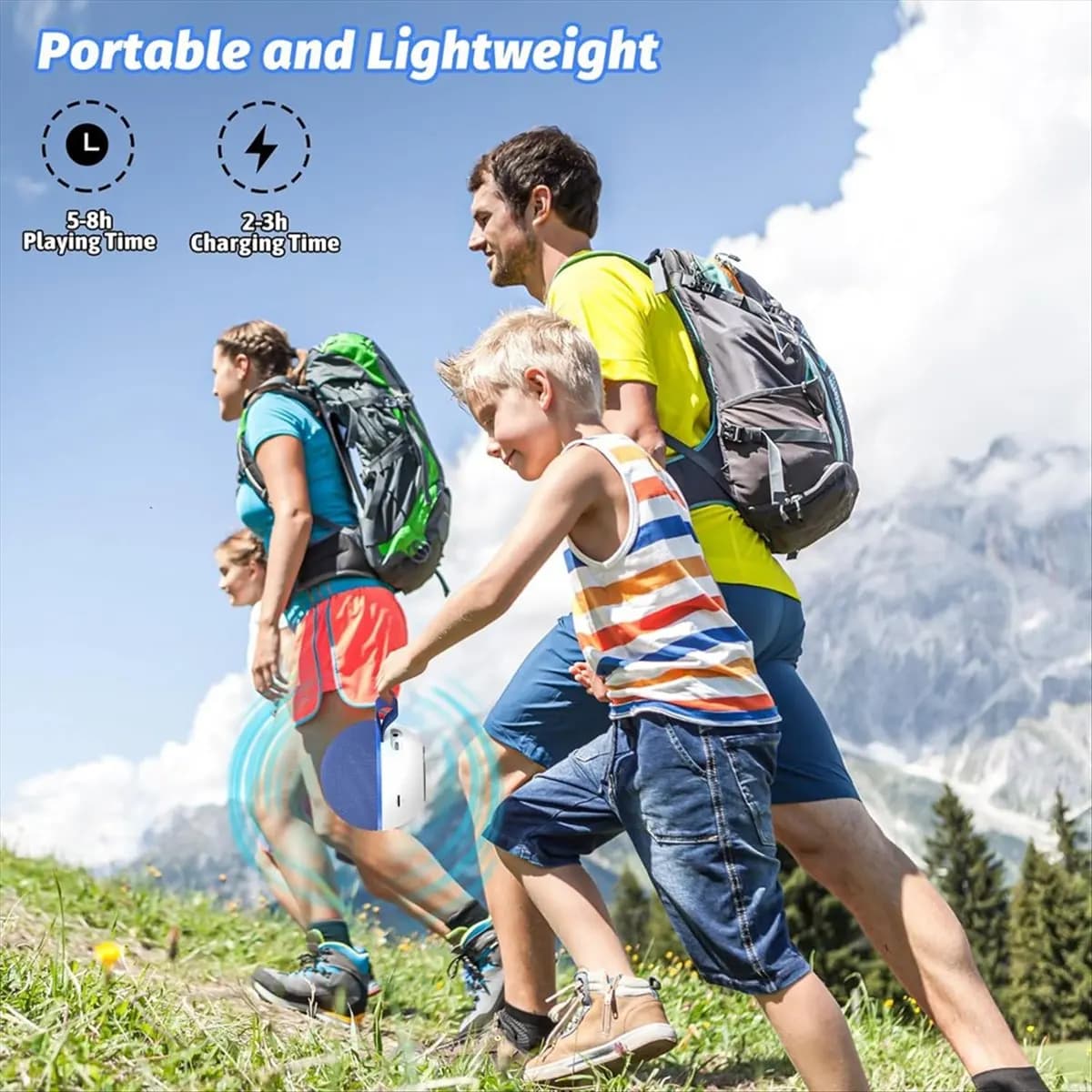 (BOFF) Mini altoparlante per karaoke, microfono portatile Bluetooth, giocattoli per cantare con luce LED, regalo di compleanno di Natale per bambini, C