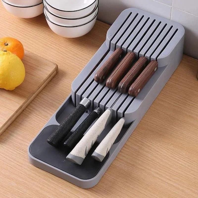 JJYY Nuovo pratico organizzatore per cassetti Coltelli Separazione Finitura Scatola di immagazzinaggio Organizzatore di coltelli Accessori da cucina Organizzatore