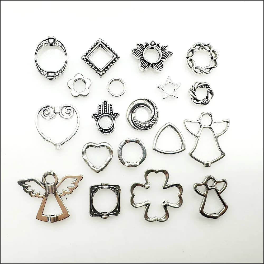 Cornici di perline placcate in argento tibetano Perline distanziatrici Ciondoli per orecchini fai da te Collane Bracciali Creazione di gioielli