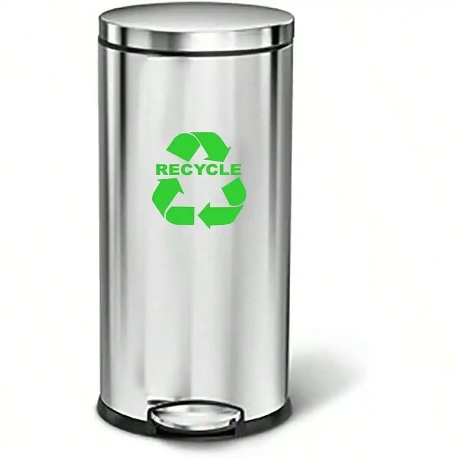 Stainless Steel Recycling Bin With Foot Pedal For Kitchen Office