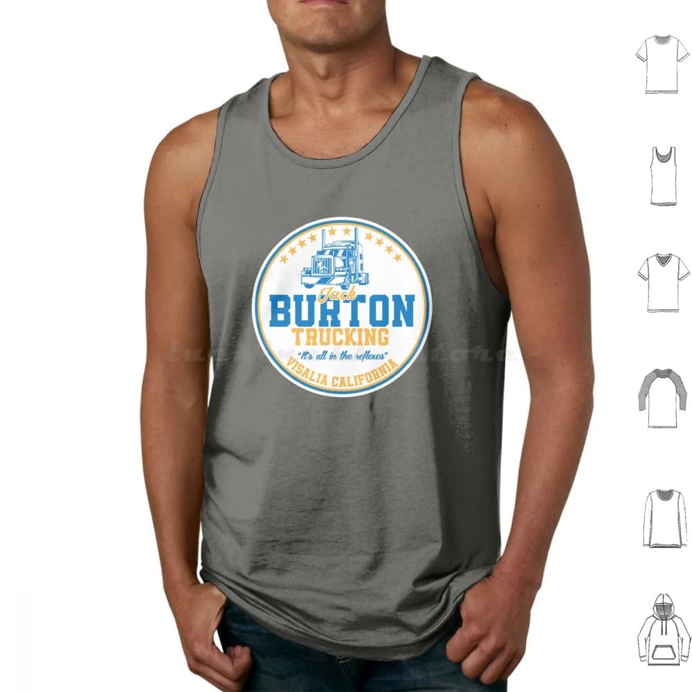 Canottiere per camion Jack Burton Stampa in cotone Chang Sing Big Trouble Little Lo Pan Jack Burton Trucking Pop Culture Film anni '80
