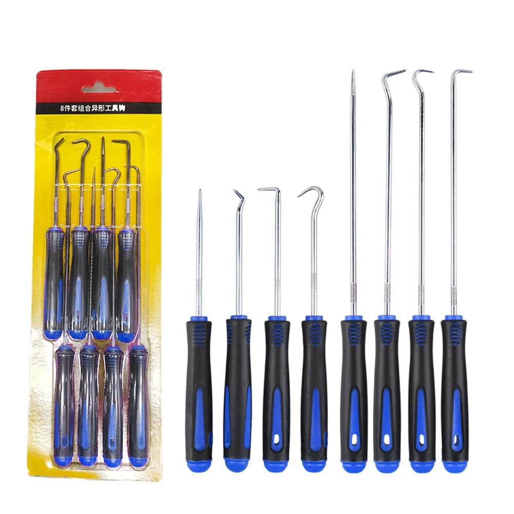 Set di 8 Ganci Estrattori per Auto - Kit di Strumenti Automobilistici da 11 Pezzi per Smontaggio Guarnizioni Olio Auto