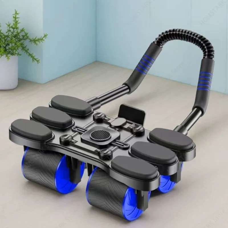4‑Wheel Elbow‑Support Ab Roller with Auto‑Rebound, Home Abdominal Training Fitness Equipment for Men Women Workout