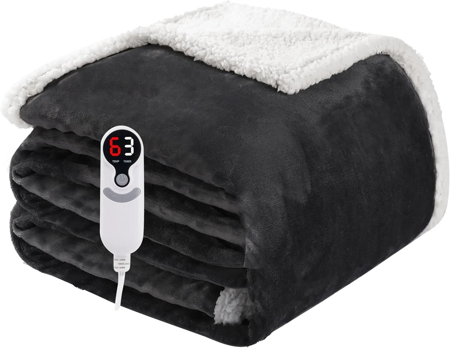 Electric Cover Heated Measuring Full Size 72x84, Flannel Soft with Overheating Protection, 9 Heat Settings and Automatic Shutdown Timer