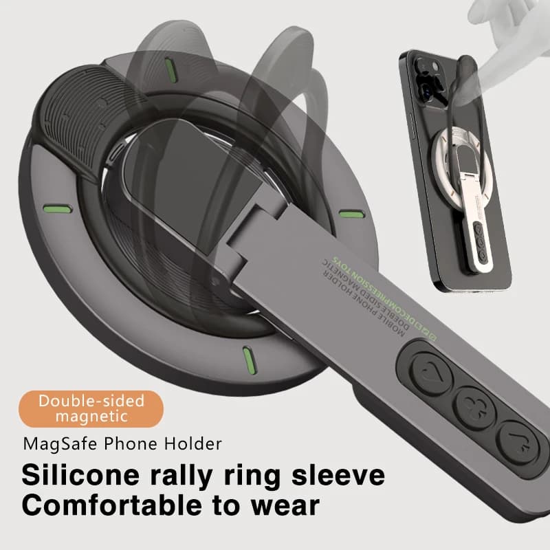 Supporto per impugnatura per telefono Supporto per anello magnetico per dito 3 in 1 Magnetico bifacciale 360 ° Supporto per telefono portatile per iPhone MagSafe Nuovo