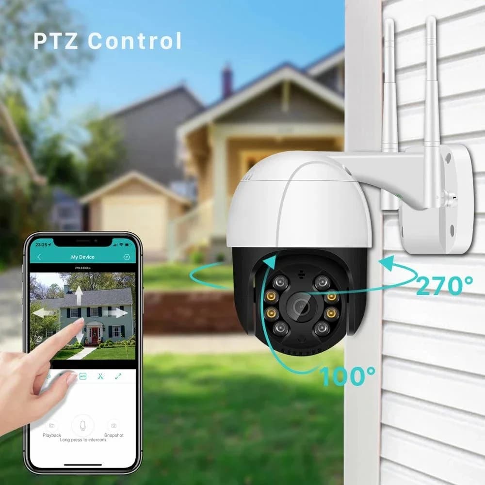 Telecamera IP Wifi 1080P PTZ Zoom digitale esterno AI Rilevamento umano Telecamera wireless P2P Audio Telecamera CCTV di sicurezza da 2 MP