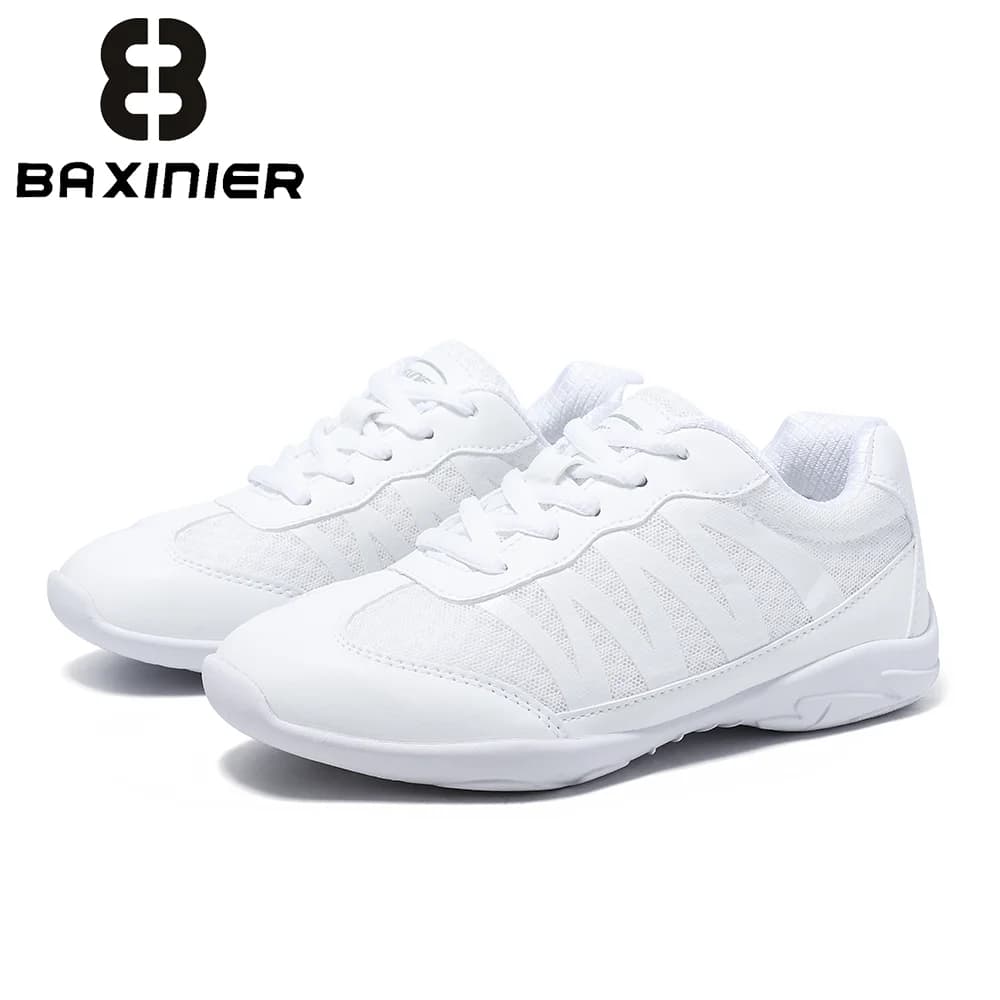 Scarpe da Ginnastica Bianche BAXINIER per Ragazze, Leggere, per Danza, Tennis, Allenamento, Sneakers Ammortizzate con Ottima Aderenza