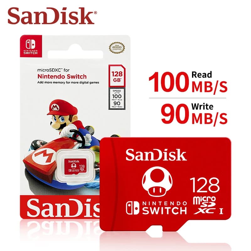 SanDisk Official Nintendo Licensed microSDXC Card UHS-I 100MB/s 90MB/s TF Memory Card 128GB 256GB 512GB For Switch OLED Lite