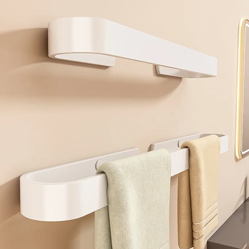 Clip per asciugamani in alluminio, stile semplice, a forma di U, senza chiodi, con colla, per bagno, cucina, porta coperchi pentole