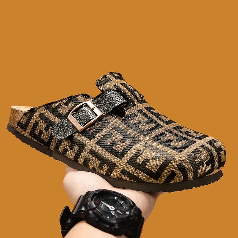 Scarpe Classiche Unisex in Sughero a Punta Chiusa per Tutte le Stagioni, Antiscivolo, Suola Morbida, per Esterni, Spiaggia, Casual, Uso Quotidiano