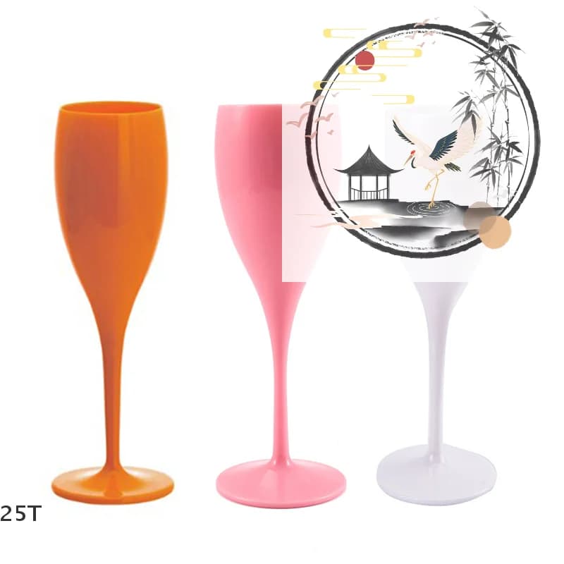 Flauti da champagne Bicchieri da vino in plastica Lavabile in lavastoviglie Bicchiere da champagne bianco Ristorante Birra Whisky Bicchieri