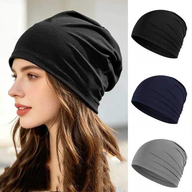 Quick Dry Breathable Stretch Beanie Skull Hat Unisex Sports Running Headwrap Hat Cycling Under Helmet Liner Absorb Sweat Cap