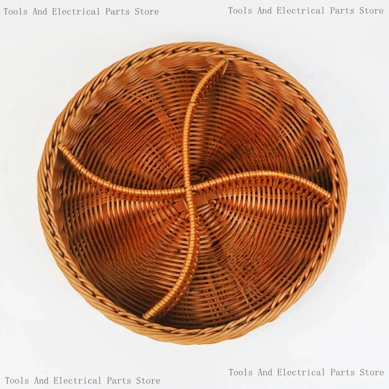 Forniture per matrimoni Caramelle multi-griglia con coperchio Scatola secca Piatto per snack Cesto di frutta in rattan