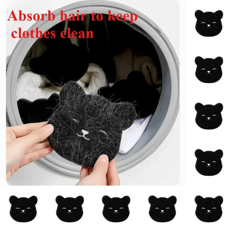 1-20PCS Pet Hair Remover Forma di orso Palla da bucato Lavatrice Lavatrice Lint Catcher Vestiti riutilizzabili Divano Gatto Spugna per la pulizia dei peli del cane