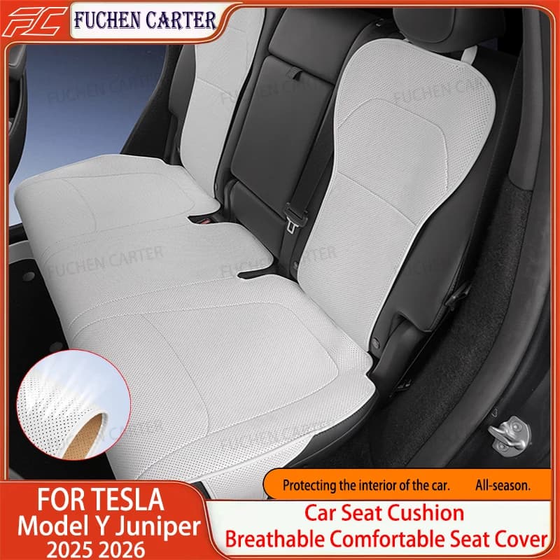 Per Tesla Model Y Juniper 2025 2026: Coprisedile in Pelle Ventilato Universale Quattro Stagioni, Cuscino Confortevole per Sedile, Accessorio Auto