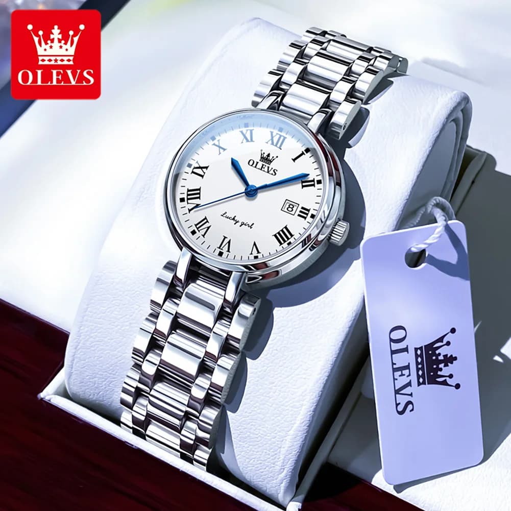 OLEVS 5575 Elegante Orologio al Quarzo da Donna, Marca di Lusso con Calendario, Impermeabile, Orologio da Polso di Prestigio per Signora