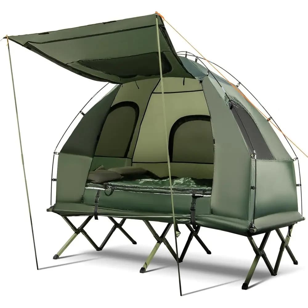 All-in-One Bed Tent with Sheath, Air Mattress, Pele Bag, Bearing and Transport Bag for Open Adventures