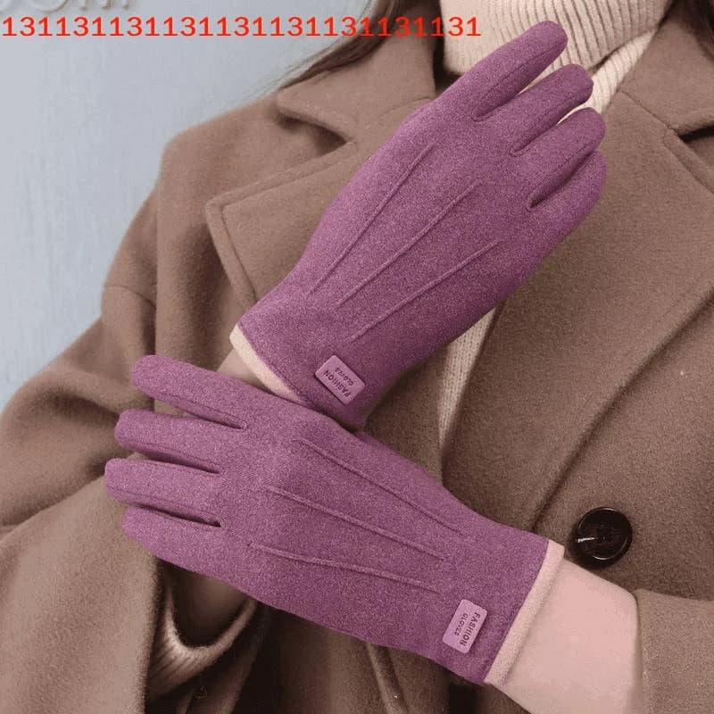 Outdoor Driving Gloves Sports Cycling Gloves Women's Winter Gloves in Plush Touchscreen Fashionable Leather Hot Suede