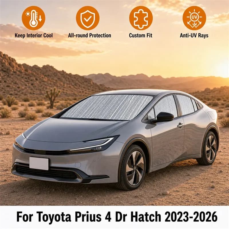 For Toyota Prius 4 Dr Hatch 2023-2026 Full Set Car Window Sunshades UV Block Privacy Heat Insulated Foldable Car Curtain