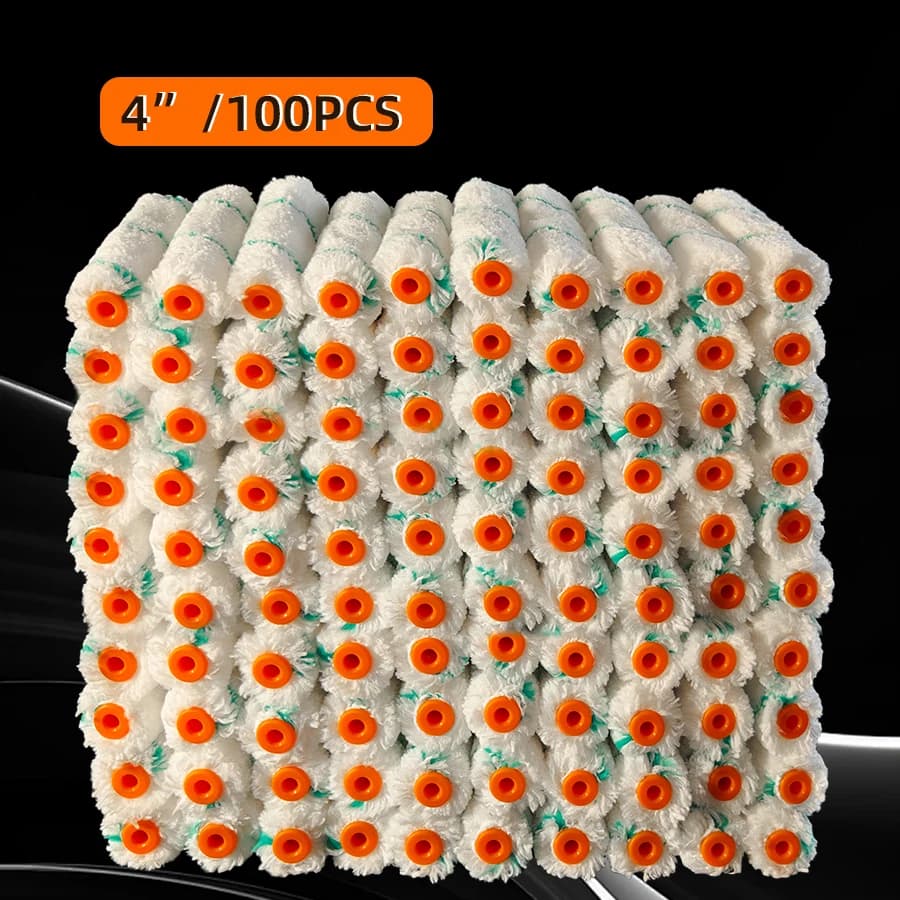 100 Pezzi Rullo in Velluto Fine da 4 Pollici Senza Pelucchi per Pittura al Lattice, Pittura Murale Artistica, Decorazione d'Interni
