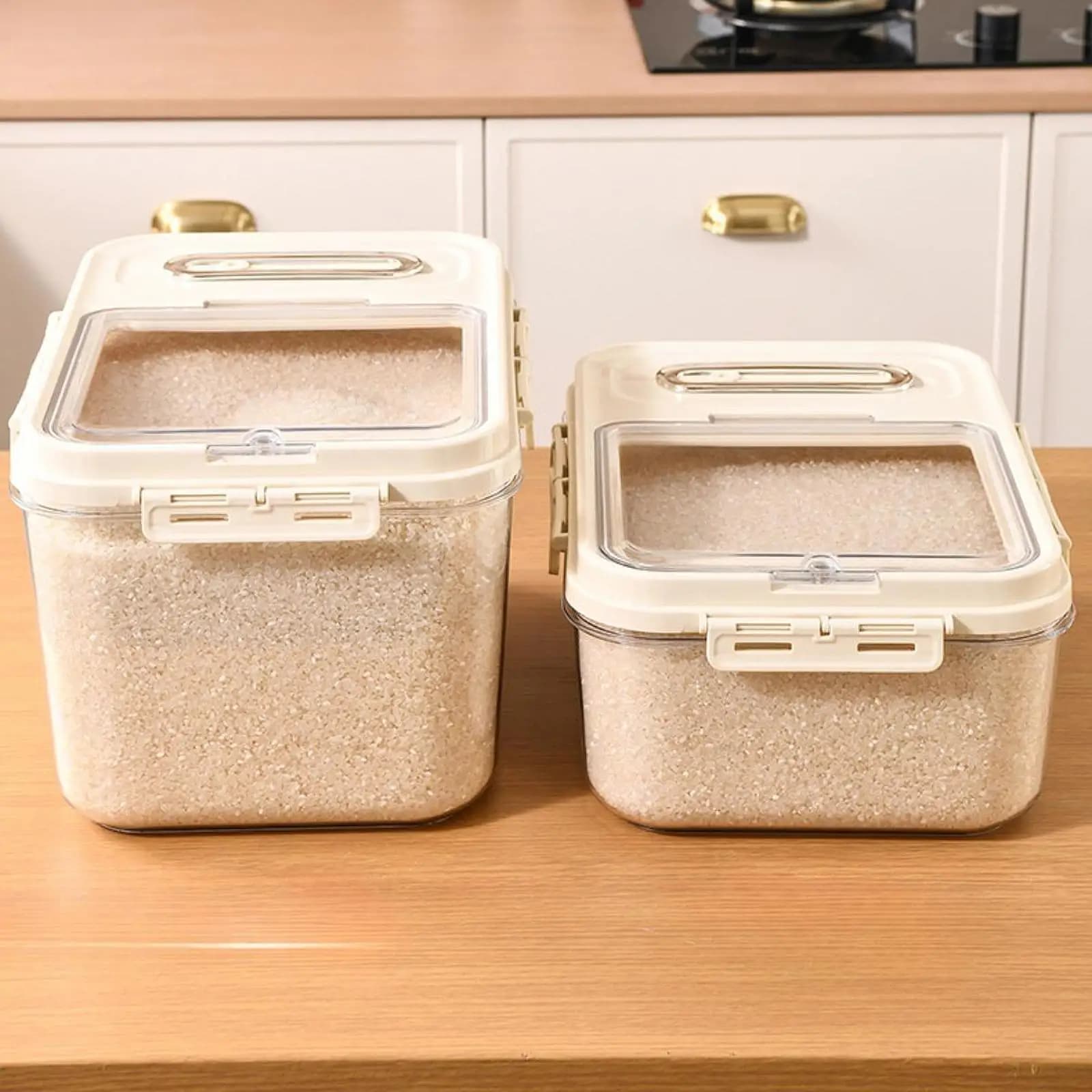Cereal Rice Food Storage Container Measuring Cup Grain Rice Storage Bin