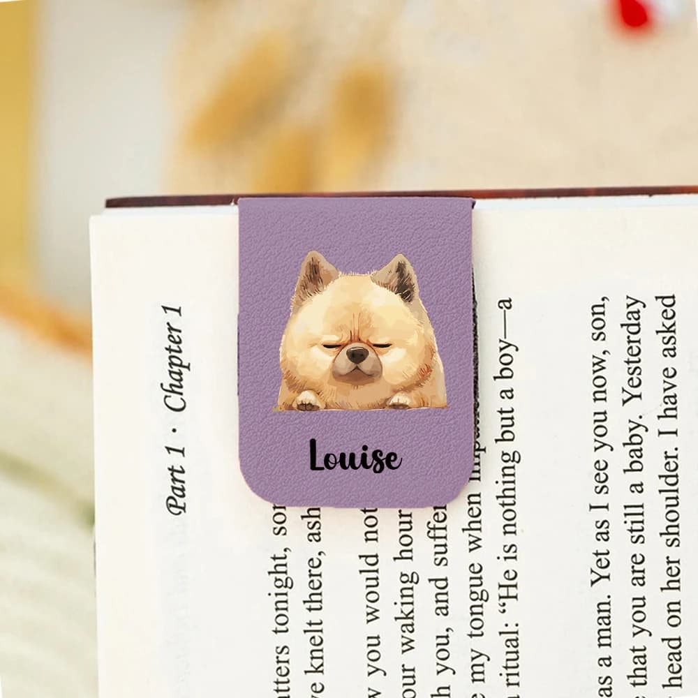 1 segnalibro viola con stampa UV personalizzabile con nome del cucciolo colorato, per regali per bambini
