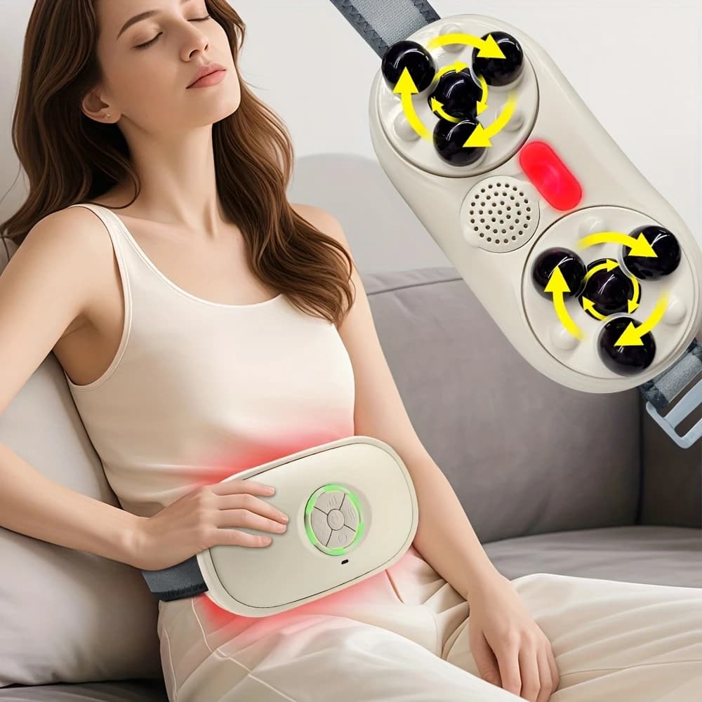 Electric Abdominal Massager with Heat Therapy, Digestion Support, Bloating & Constipation Relief, Cellulite Massage for Belly Flattening & Body Shaping