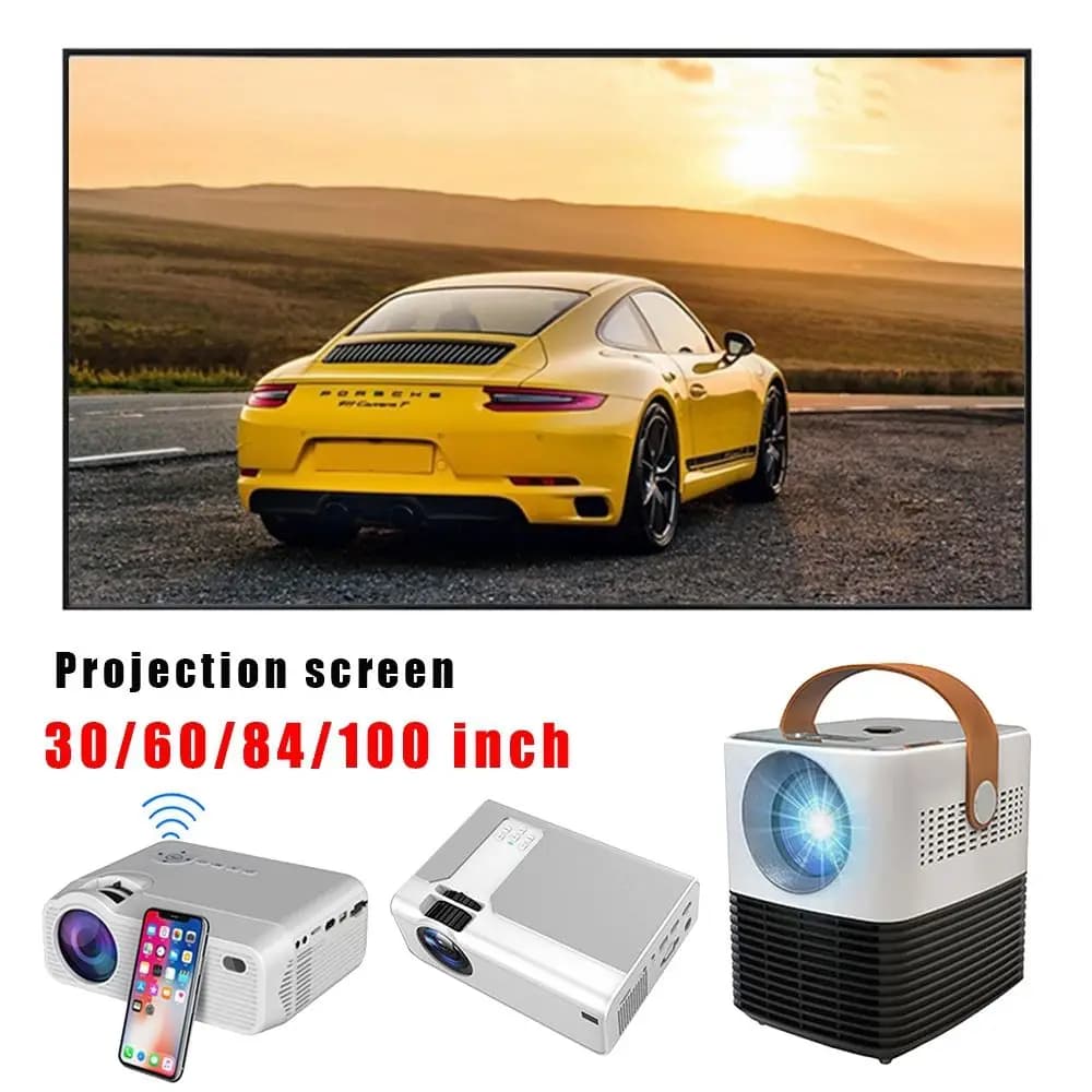 3D HD 30/60/84/100/120 inch Home Outdoor Office Reflective Fabric Projectors Screen Projector Cloth Anti-light Screens