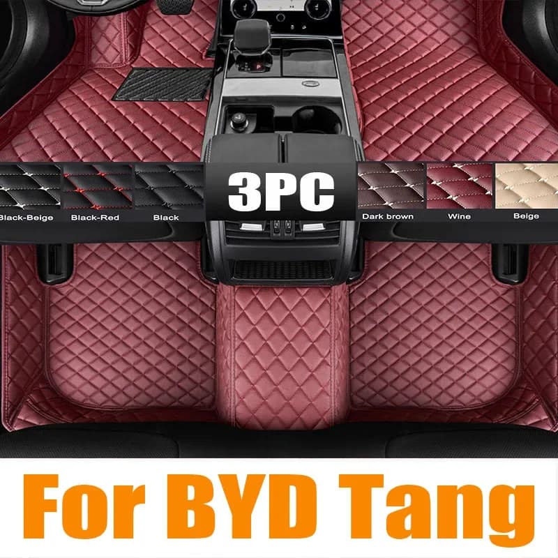 TPE Tappetino per auto per BYD Tang 2023 Accessori Tan II EV 2018 ~ 2024 Tappetino in pelle universale impermeabile LHD Tappeto Tappeto Cuscino