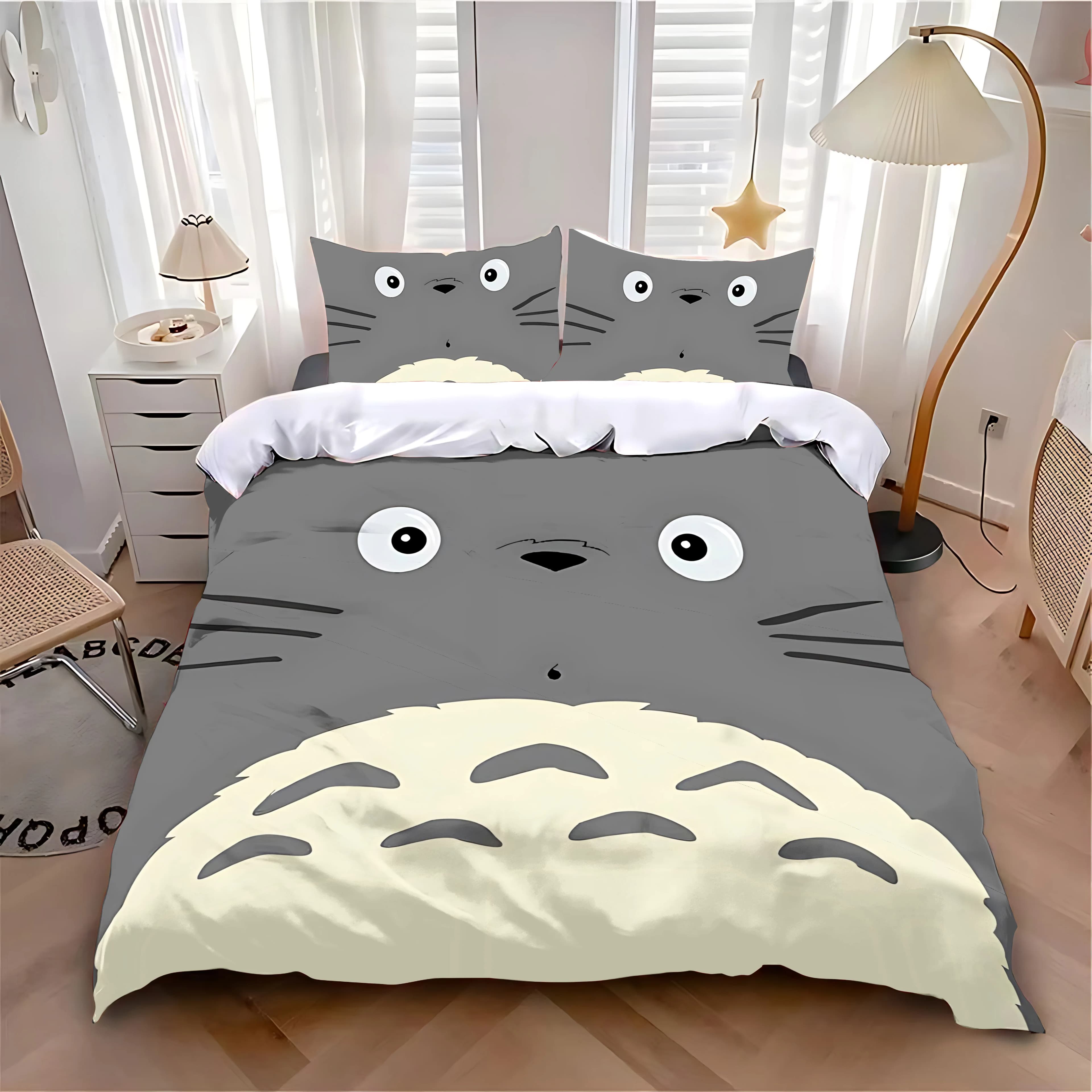 Set of bed linen Hot Anime Cute T-Totoroes Adult Boy Girl Bedroom Decoration Children Single Large Size