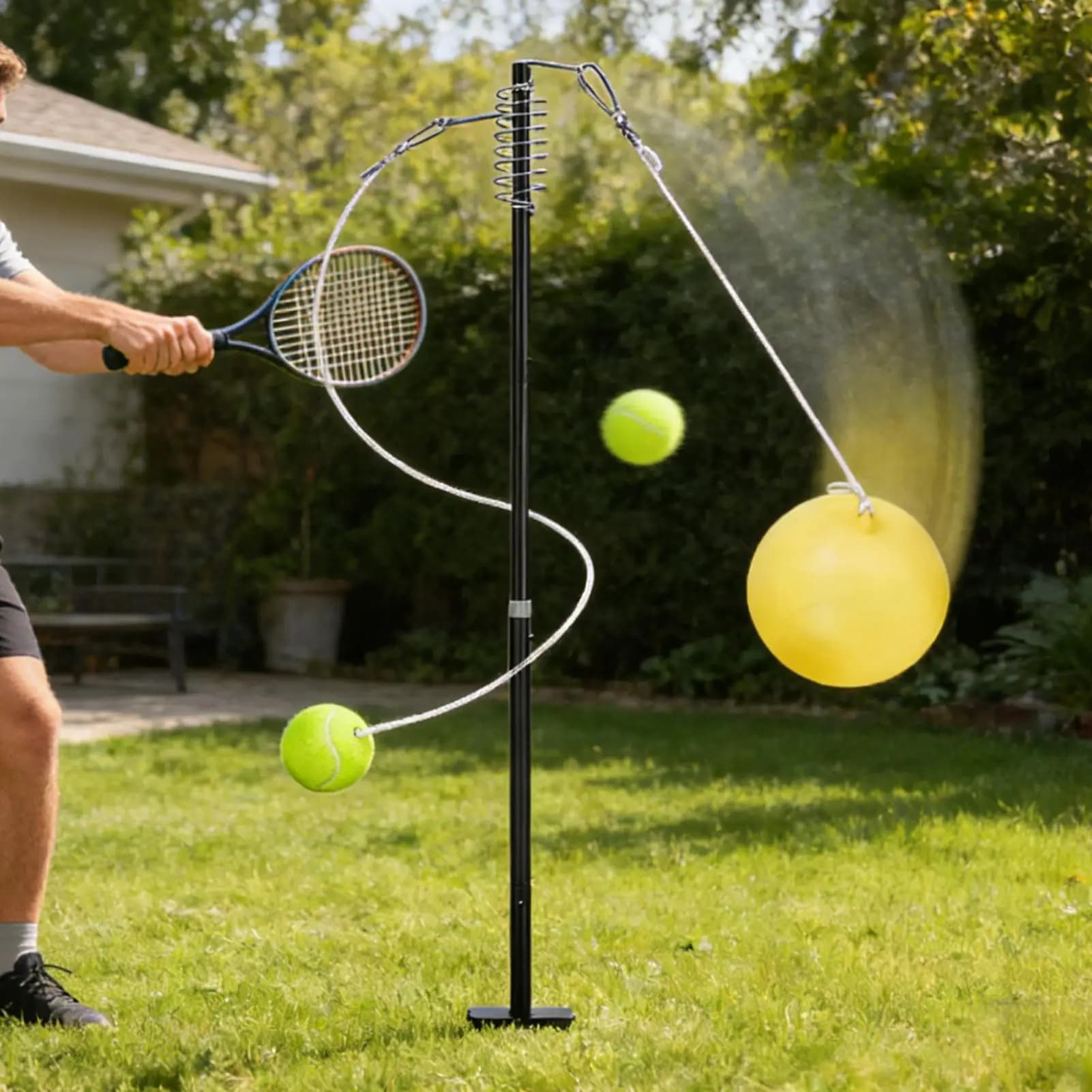 Playground Tetherball outdoor Rackets Pole included Sports Tennis Training Set Tetherball for lawn Park Patio School Beach