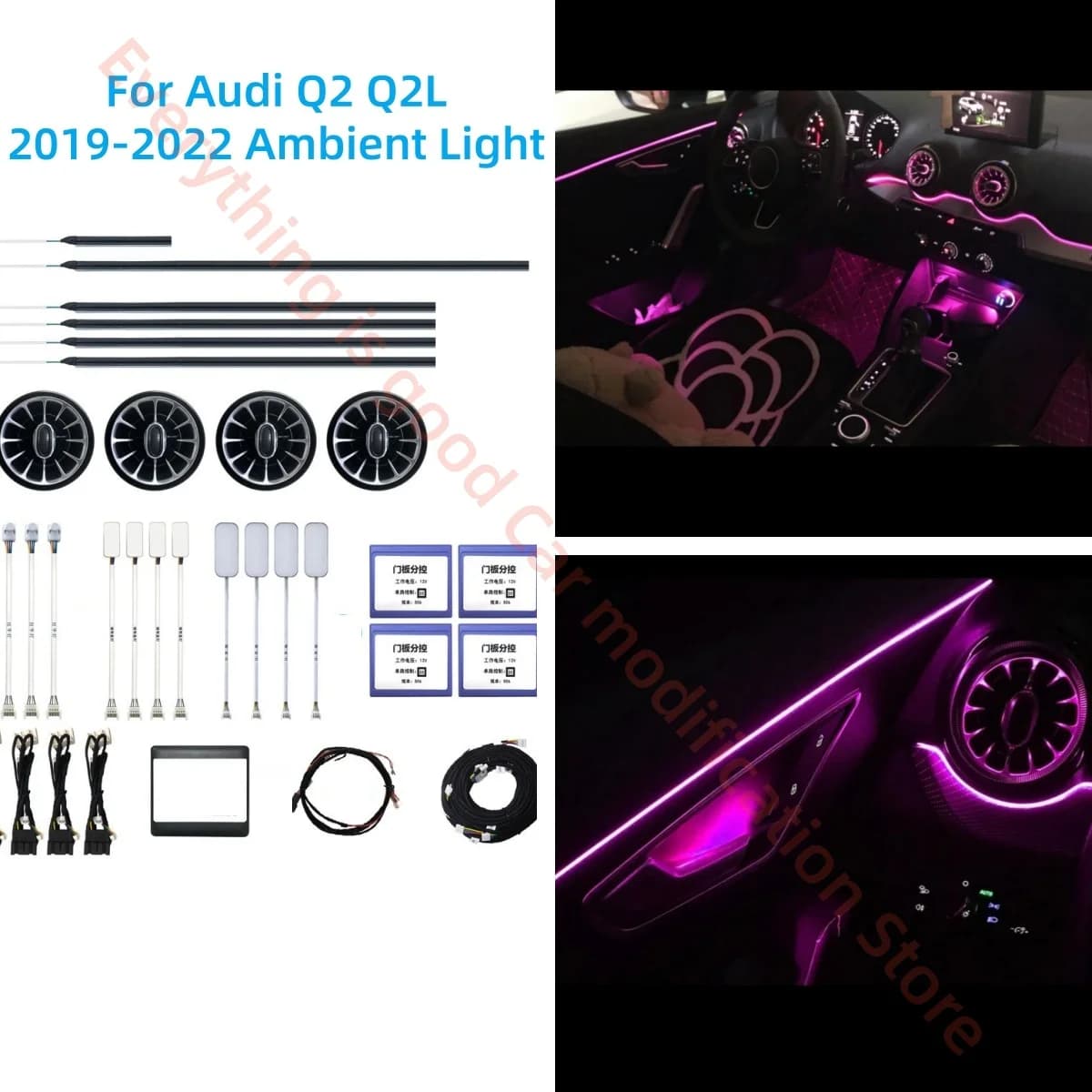 Environmental Light for Audi Q2 Q2L 2019-2022 LED Atmospheric lamp Interior lighting for cars Update car accessories Air strip coating