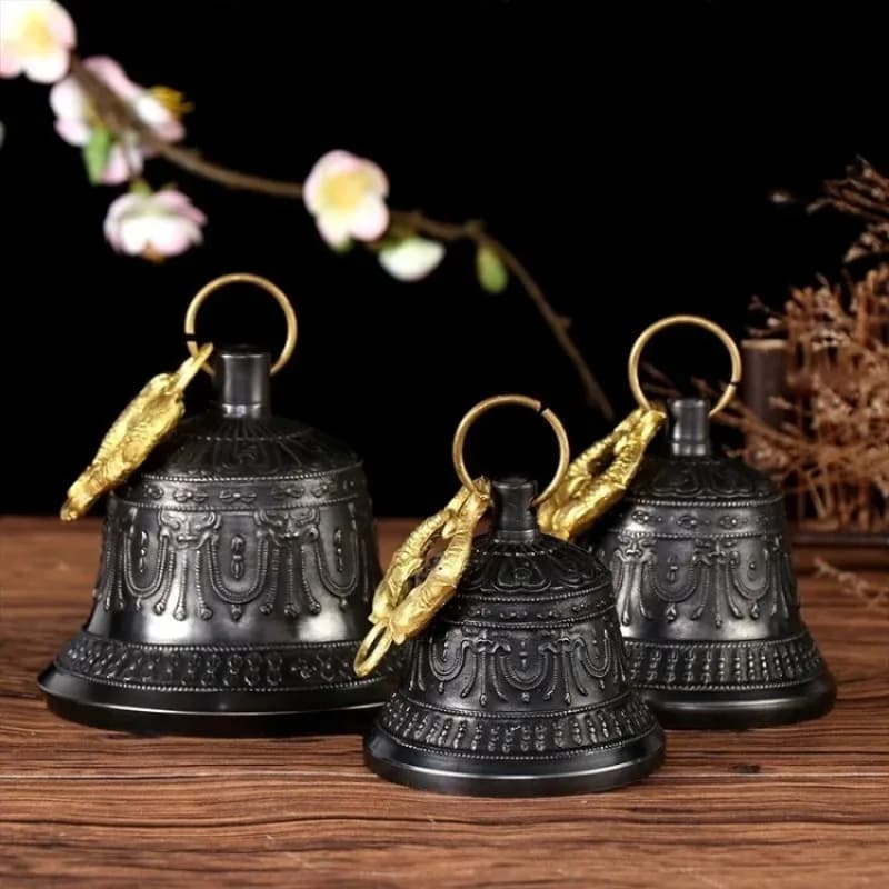 Copper Handbell Handmade Retro Wind Chime Meditation Sound Healing Bells Tibetan Buddhist Decoration Hanging Wind Chimes