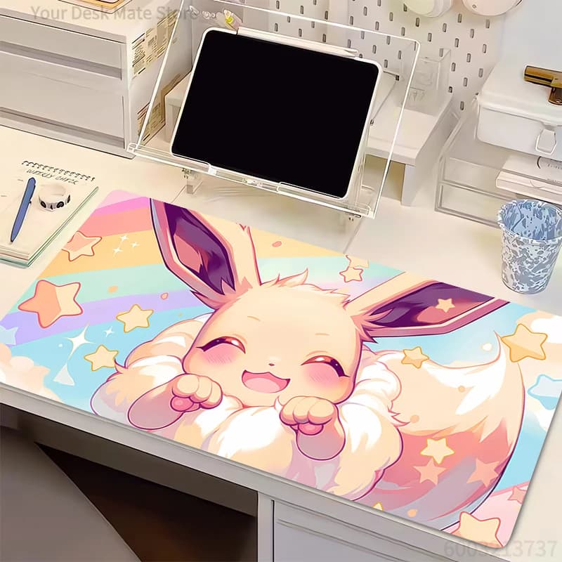 Tappetino per mouse E-sports P-Pokemon Eevee, tappetino per mouse per tastiera da gioco, per ufficio, laptop, PC, tappetino da scrivania per computer, tappetino per mouse da gioco, per il miglior regalo