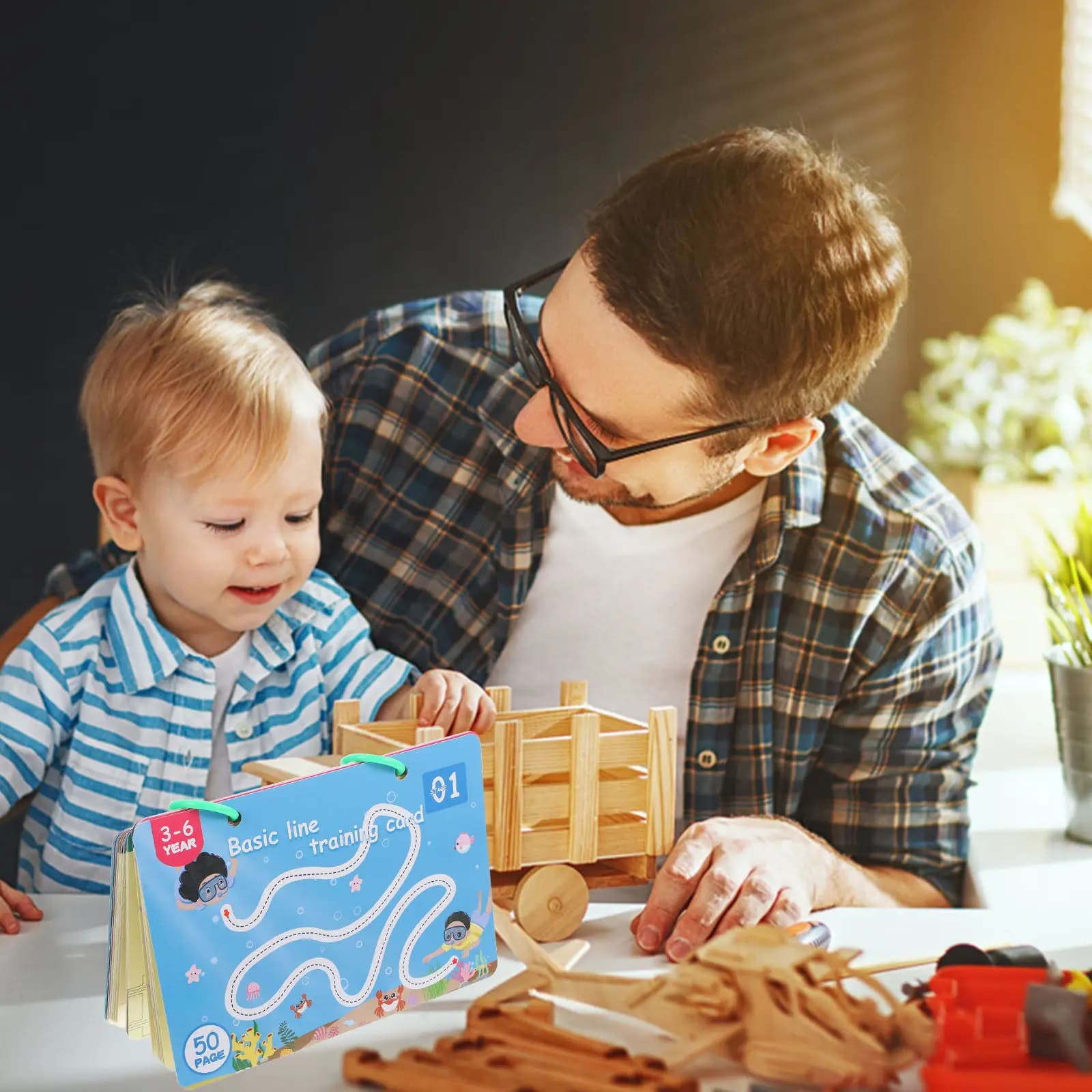 Set di 1 Carta per Esercizi di Scrittura a Mano per Bambini, Carte Riutilizzabili per l'Allenamento della Linea della Scrittura, Tablet da Disegno Educativo, Giocattolo per la Concentrazione