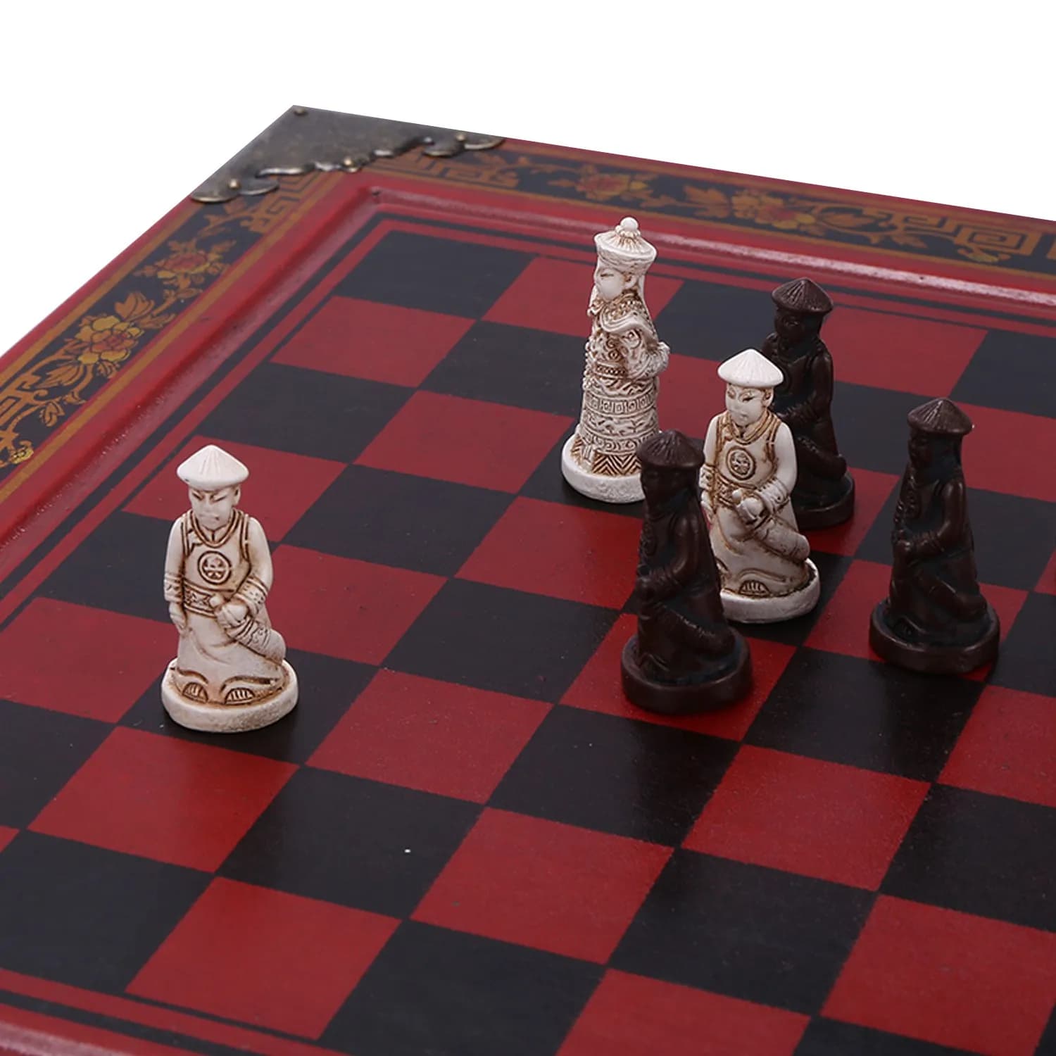 Affidabile! 32 pezzi/set scacchi da tavolo in legno giochi di scacchi cinesi resina vintage da collezione regalo scacchi Natale compleanno Premium G
