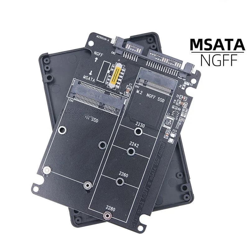 M.2 Conversione SSD a stato solido a Sata3 Scatola per disco rigido esterno Ngff Msata alla scheda di conversione della porta seriale Due in uno a doppio uso