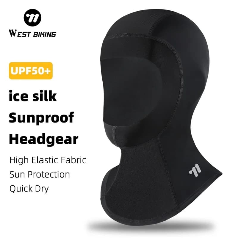 WEST BIKING Ice Silk Full Mask, UPF50+ Anti-UV Breathable Copricapo for Bicycle, Motorbike Subchase, Cycling Equipment