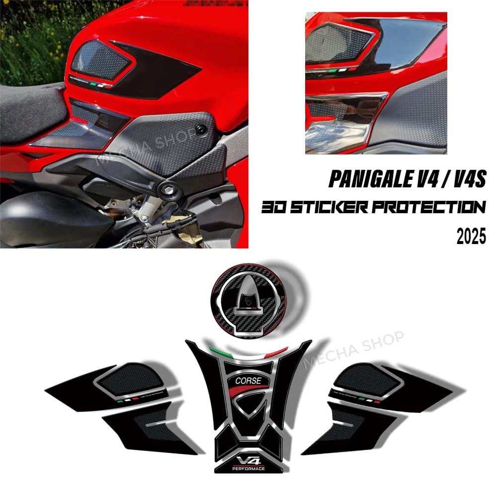 Accessori moto Kit protezione adesivo epossidico 3D Tappetino serbatoio per PANIGALE V4 S 2025