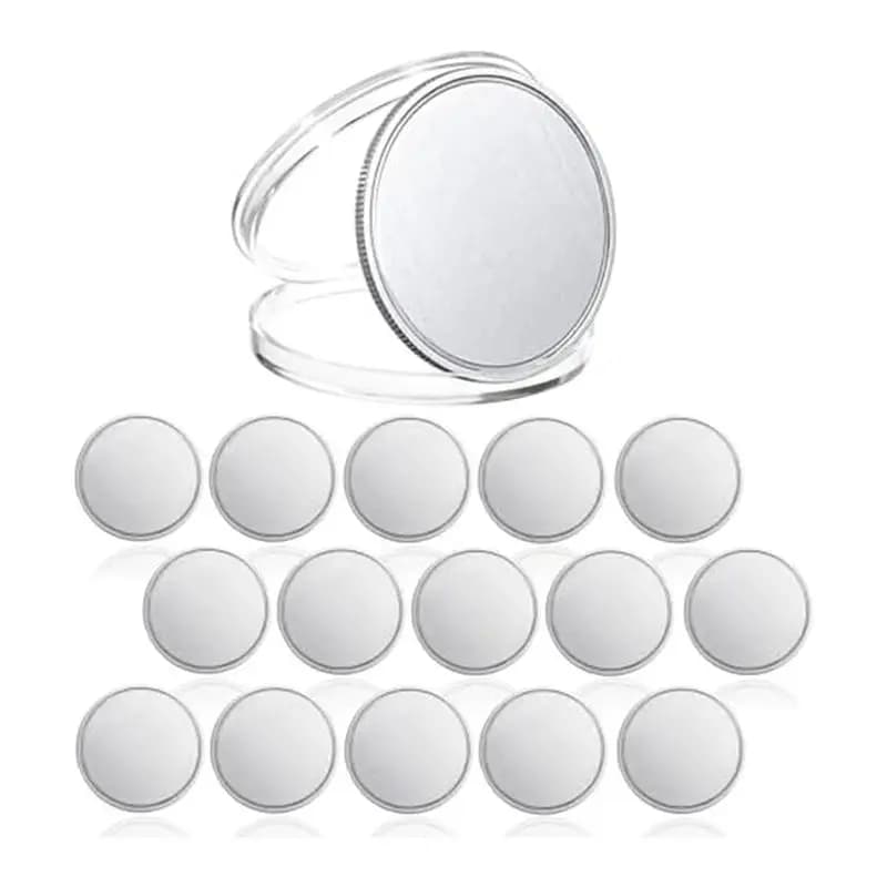 ABKS-Blank Challenge Coin, moneta vuota da 1,6 pollici per incisione laser, colore argento, 15 pezzi