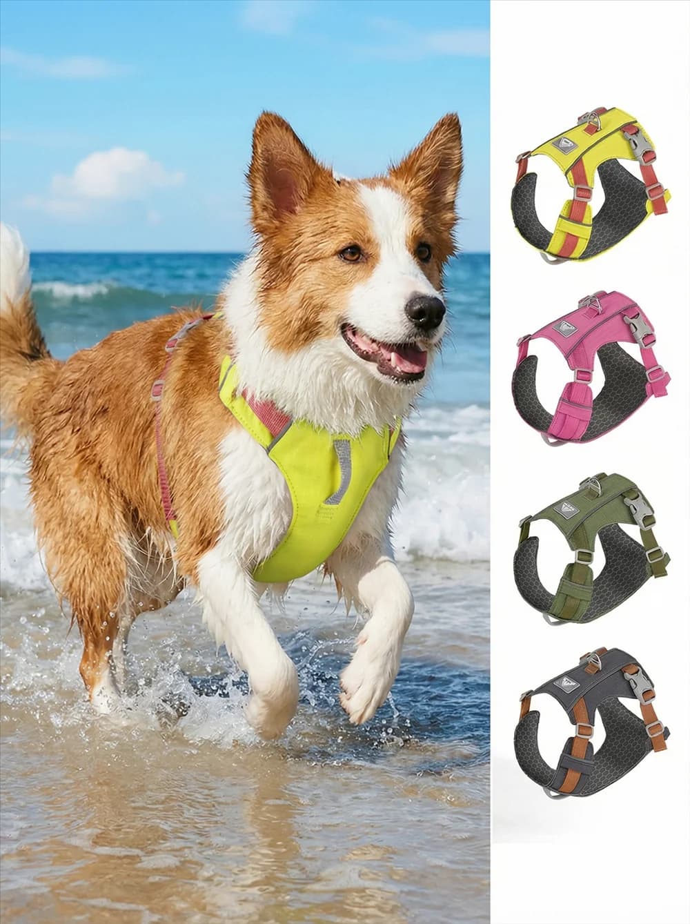 Classic Adjustable Dog Harness, Waterproof Reflective Puppy Vest for Walking, Comfortable Pet Chest Strap