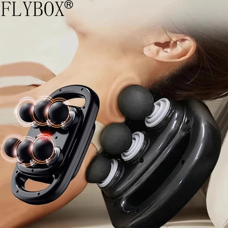 Deep Vibration Massage with Six Heads, Wireless, for Back and Life, Body Relaxation, Spalle Massage and Pneumatics