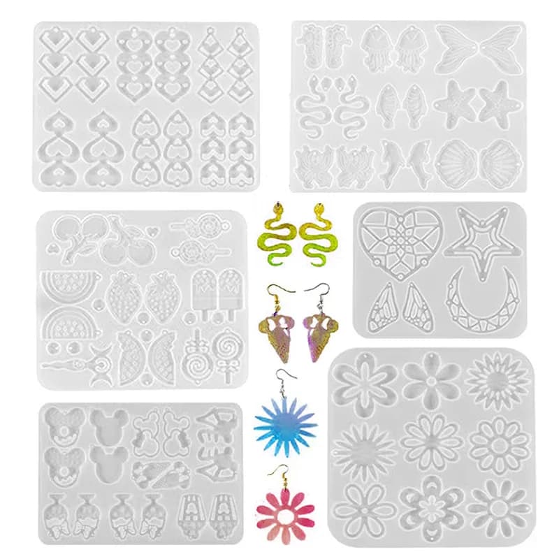 Stampo in resina di cristallo fai da te 9 orecchini a forma irregolare pendenti stampo decorazioni natalizie stampi in silicone di Halloween